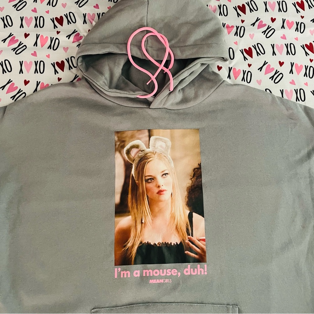 Mean Girls Hoodie I'm A Mouse Duh Women’s Large Pull Over Hoodie Regina George - Picture 9 of 9